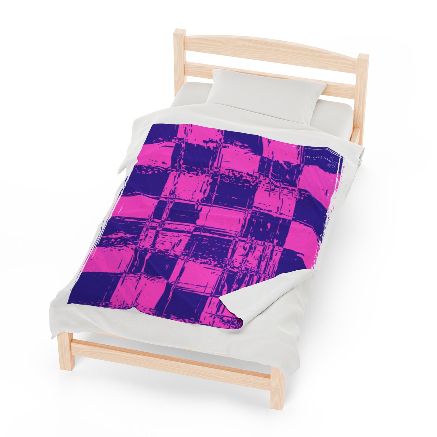 Purple Freckled and Feral Velveteen Plush Blanket